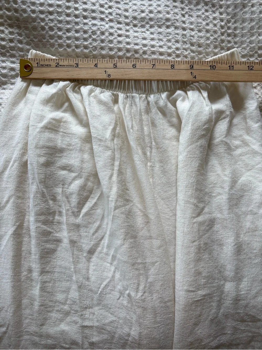 Cream Lace-Trim Gauze Lounge Pants Resort Wear Size Medium Wide Leg - Picture 7 of 7